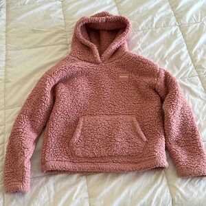 Pink Abercrombie sherpa pullover sweater sweatshirt